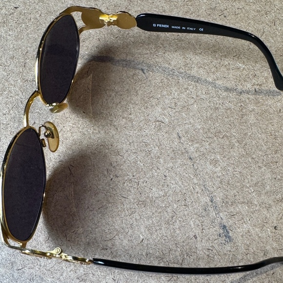 Fendi Black and Gold Plated Sunglasses